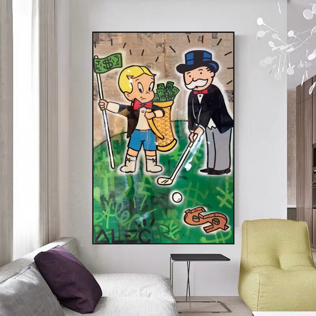 Alec Monopoly Go yard Golf Canvas Wall Art-MinimalisticDecor.com