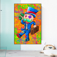 Alec Monopoly Goat Millionaire Canvas Wall Art-MinimalisticDecor.com