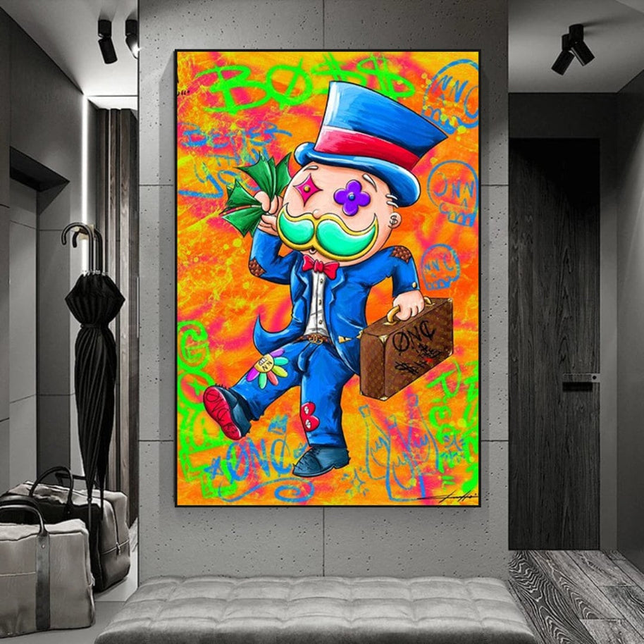Alec Monopoly Goat Millionaire Canvas Wall Art-MinimalisticDecor.com