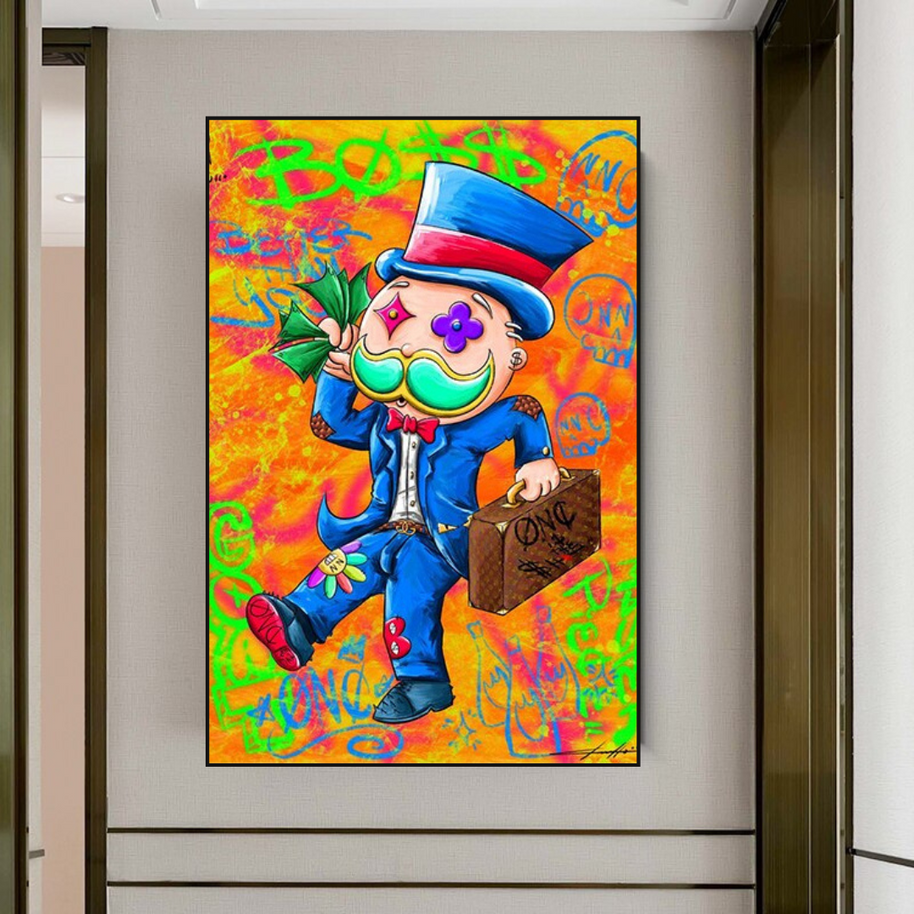 Alec Monopoly Goat Millionaire Canvas Wall Art-MinimalisticDecor.com