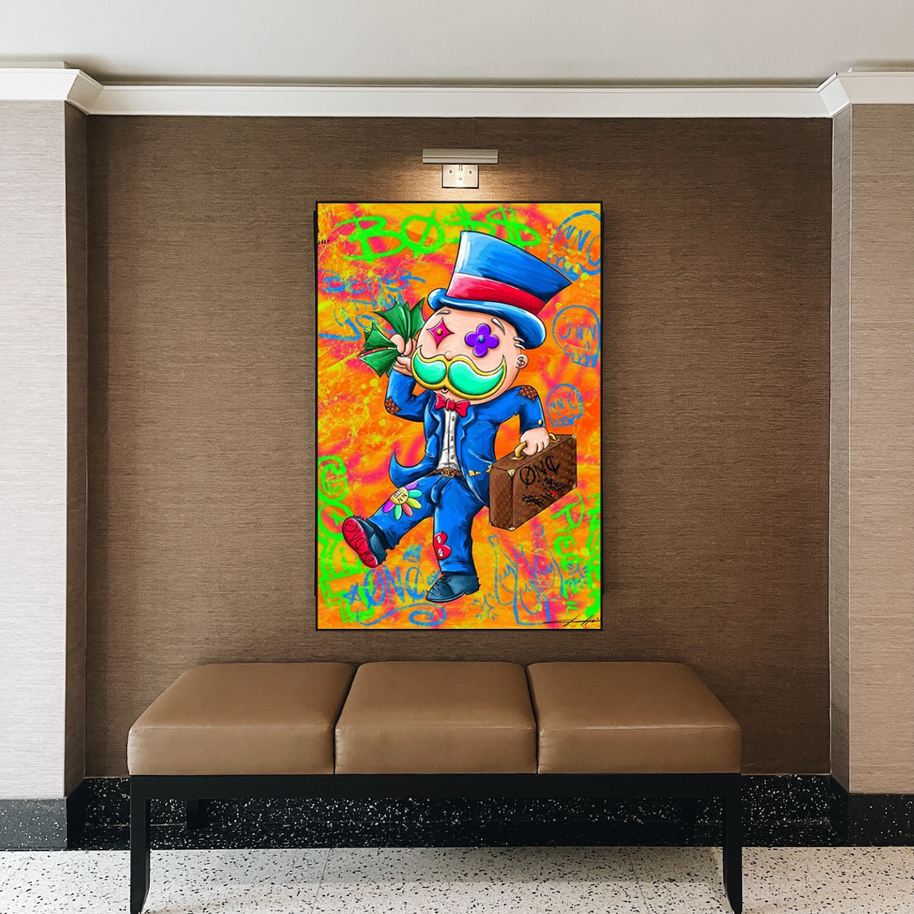 Alec Monopoly Goat Millionaire Canvas Wall Art-MinimalisticDecor.com