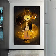 Alec Monopoly Gold Millionaire Dollars Canvas Wall Art-MinimalisticDecor.com