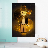 Alec Monopoly Gold Millionaire Dollars Canvas Wall Art-MinimalisticDecor.com