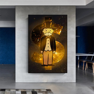 Alec Monopoly Gold Millionaire Dollars Canvas Wall Art-MinimalisticDecor.com