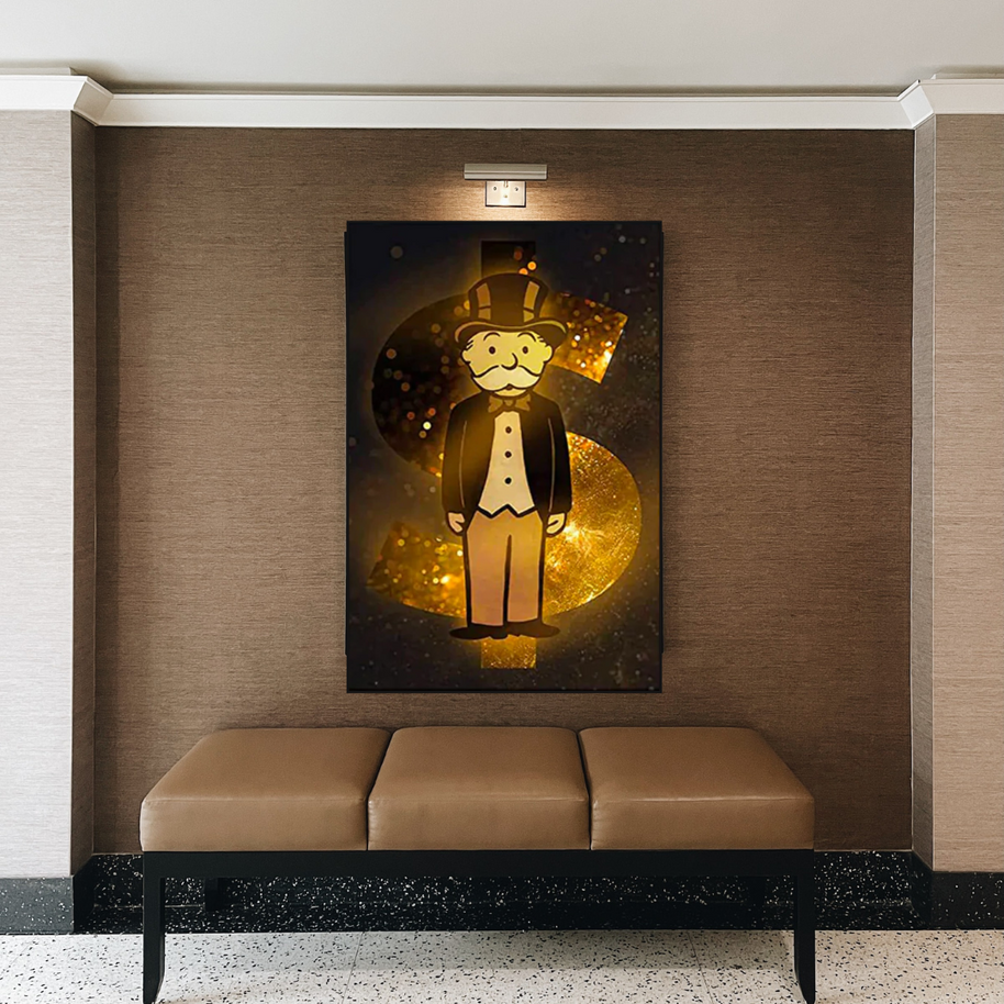Alec Monopoly Gold Millionaire Dollars Canvas Wall Art-MinimalisticDecor.com