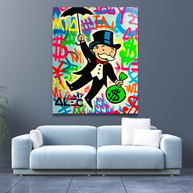 Alec Monopoly Gold Millionaire Dollars Umbrella Canvas Wall Art-MinimalisticDecor.com