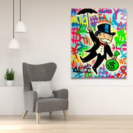 Alec Monopoly Gold Millionaire Dollars Umbrella Canvas Wall Art-MinimalisticDecor.com