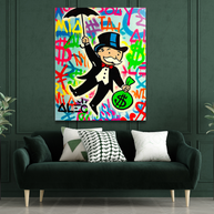 Alec Monopoly Gold Millionaire Dollars Umbrella Canvas Wall Art-MinimalisticDecor.com