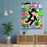 Alec Monopoly Gold Millionaire Dollars Umbrella Canvas Wall Art-MinimalisticDecor.com