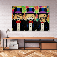 Alec Monopoly Gold Millionaire Gestures Canvas Wall Art-MinimalisticDecor.com