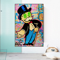 Alec Monopoly Graffiti Canvas Wall Art-MinimalisticDecor.com