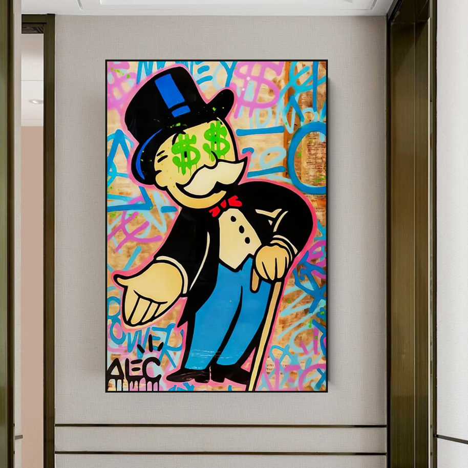 Alec Monopoly Graffiti Canvas Wall Art-MinimalisticDecor.com