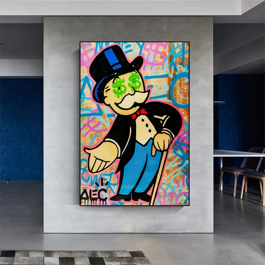 Alec Monopoly Graffiti Canvas Wall Art-MinimalisticDecor.com