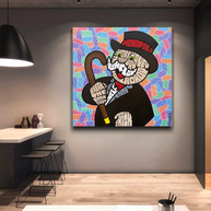 Alec Monopoly Graffiti Money Man Canvas Wall Art-MinimalisticDecor.com