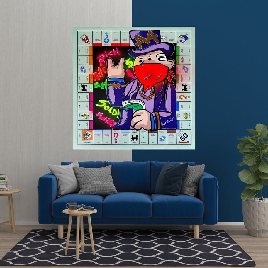Alec Monopoly Masked Canvas Wall Art-MinimalisticDecor.com