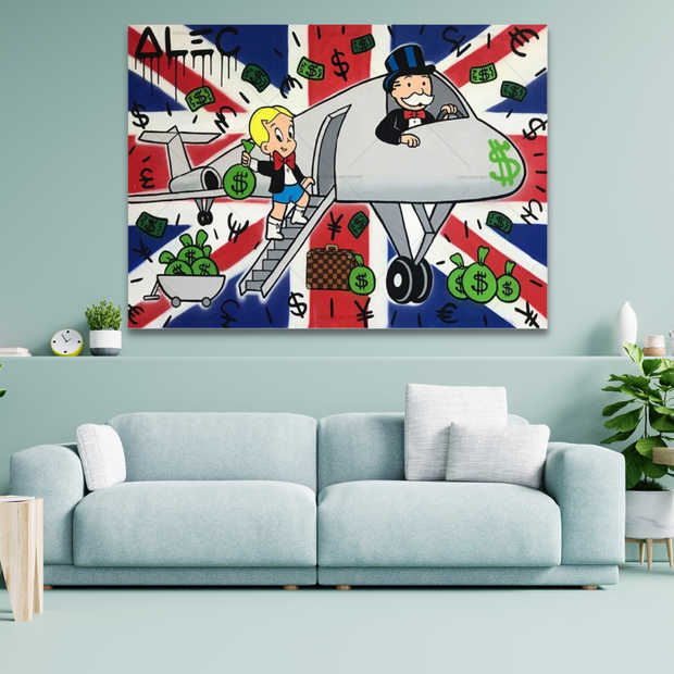 Alec Monopoly Millionaire and Richie Private Jet Canvas Wall Art-MinimalisticDecor.com