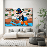 Alec Monopoly Millionaire BITCOIN Mining Canvas Wall Art-MinimalisticDecor.com