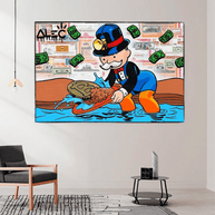 Alec Monopoly Millionaire BITCOIN Mining Canvas Wall Art-MinimalisticDecor.com