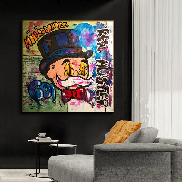 Alec Monopoly Millionaire Canvas Wall Art - Luxurious Home Decor-MinimalisticDecor.com