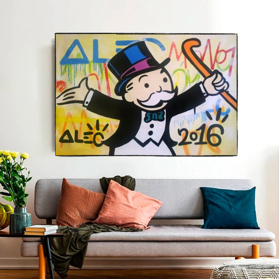 Alec Monopoly Millionaire Canvas Wall Art - Luxury Home Decor-MinimalisticDecor.com