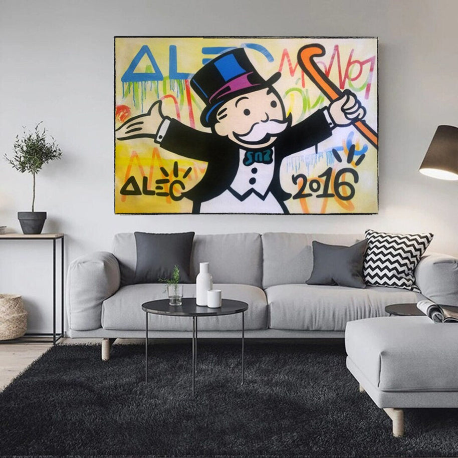 Alec Monopoly Millionaire Canvas Wall Art - Luxury Home Decor-MinimalisticDecor.com