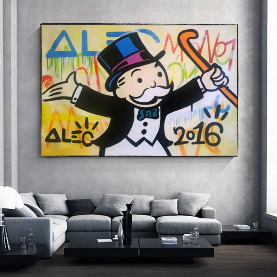 Alec Monopoly Millionaire Canvas Wall Art - Luxury Home Decor-MinimalisticDecor.com