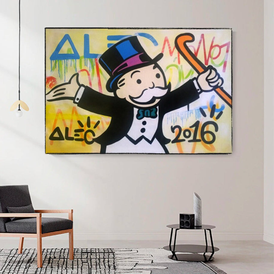 Alec Monopoly Millionaire Canvas Wall Art - Luxury Home Decor-MinimalisticDecor.com