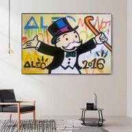Alec Monopoly Millionaire Canvas Wall Art - Luxury Home Decor-MinimalisticDecor.com