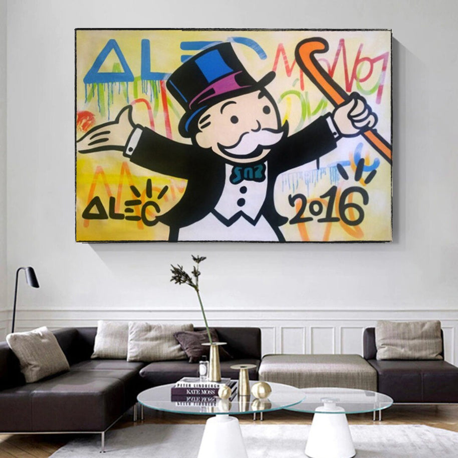 Alec Monopoly Millionaire Canvas Wall Art - Luxury Home Decor-MinimalisticDecor.com