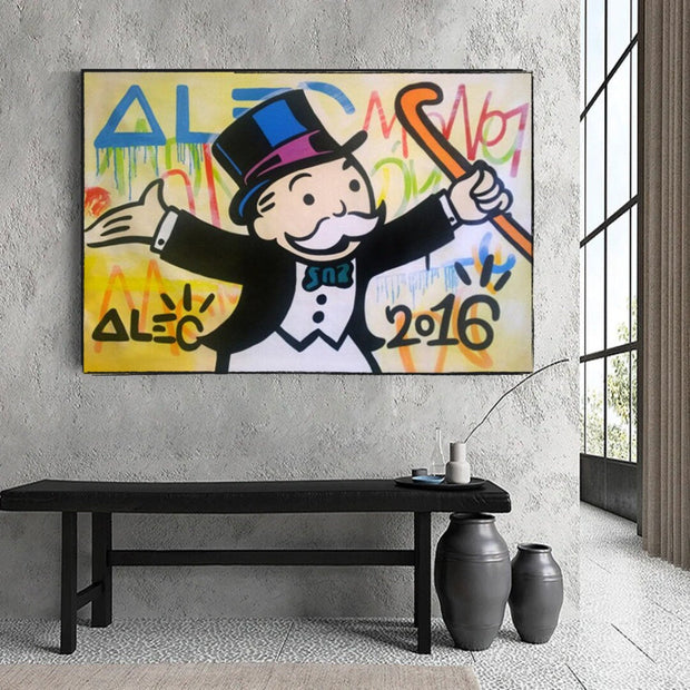 Alec Monopoly Millionaire Canvas Wall Art - Luxury Home Decor-MinimalisticDecor.com