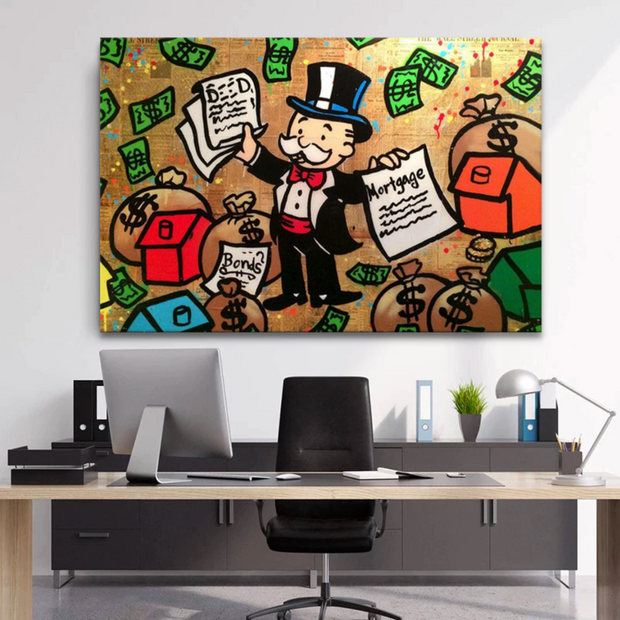 Alec Monopoly Millionaire Chilling Canvas Wall Art-MinimalisticDecor.com