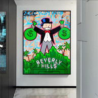 Alec Monopoly Millionaire in Beverly Hills Canvas Wall Art-MinimalisticDecor.com