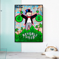 Alec Monopoly Millionaire in Beverly Hills Canvas Wall Art-MinimalisticDecor.com