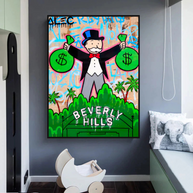 Alec Monopoly Millionaire in Beverly Hills Canvas Wall Art-MinimalisticDecor.com