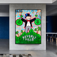 Alec Monopoly Millionaire in Beverly Hills Canvas Wall Art-MinimalisticDecor.com