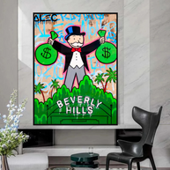 Alec Monopoly Millionaire in Beverly Hills Canvas Wall Art-MinimalisticDecor.com