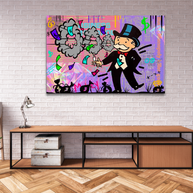 Alec Monopoly Millionaire Money Hoops Canvas Wall Art-MinimalisticDecor.com