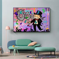 Alec Monopoly Millionaire Money Hoops Canvas Wall Art-MinimalisticDecor.com