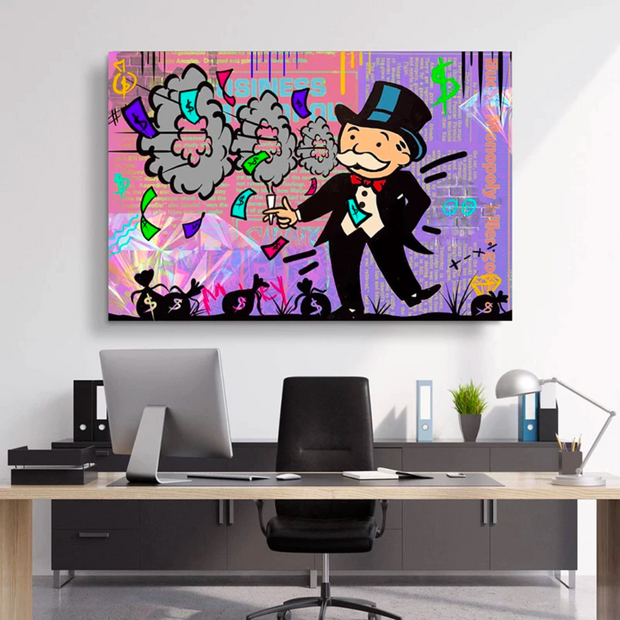 Alec Monopoly Millionaire Money Hoops Canvas Wall Art-MinimalisticDecor.com