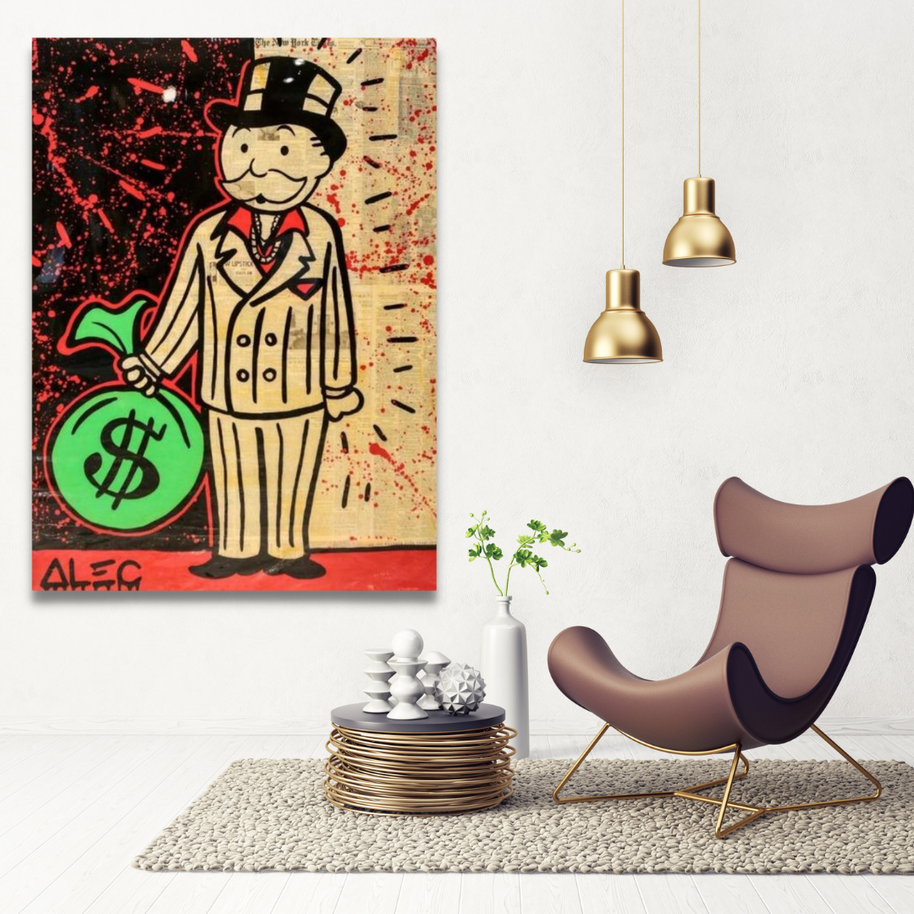 Alec Monopoly Millionaire Money Talks Canvas Wall Art-MinimalisticDecor.com