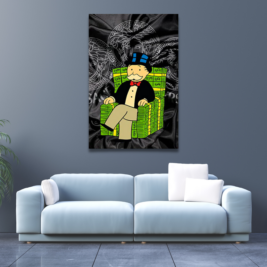 Alec Monopoly Millionaire on Dollars Canvas Wall Art-MinimalisticDecor.com