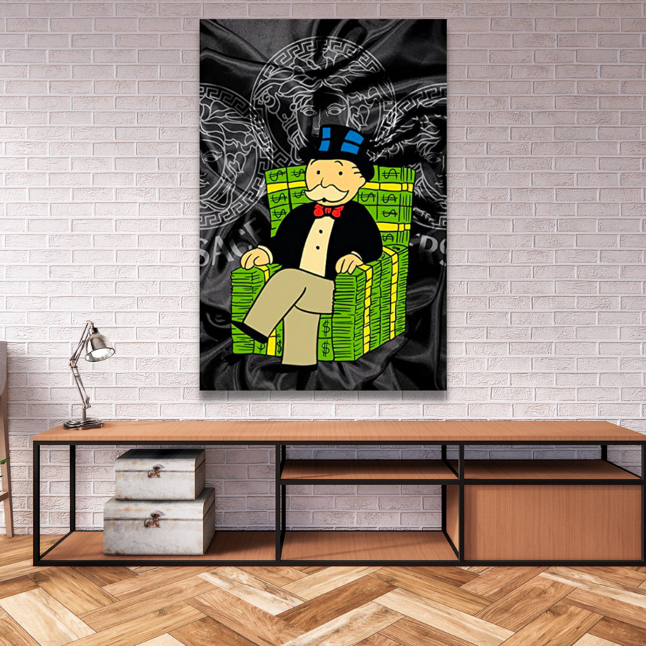 Alec Monopoly Millionaire on Dollars Canvas Wall Art-MinimalisticDecor.com