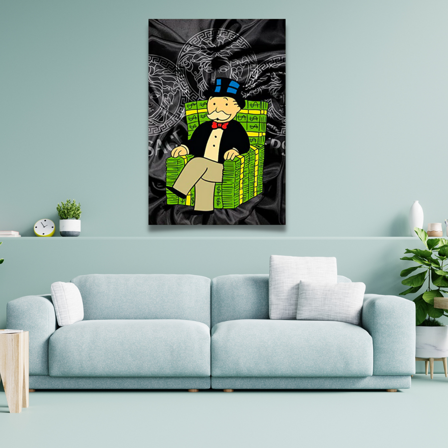 Alec Monopoly Millionaire on Dollars Canvas Wall Art-MinimalisticDecor.com