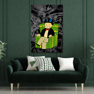 Alec Monopoly Millionaire on Dollars Canvas Wall Art-MinimalisticDecor.com