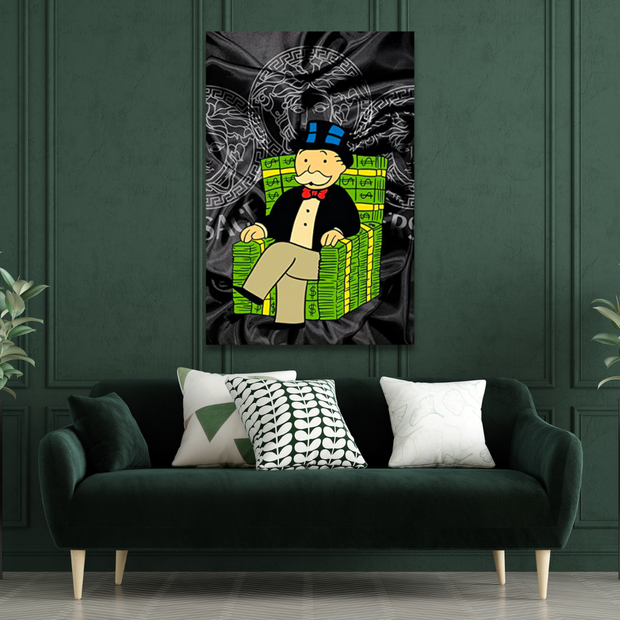 Alec Monopoly Millionaire on Dollars Canvas Wall Art-MinimalisticDecor.com