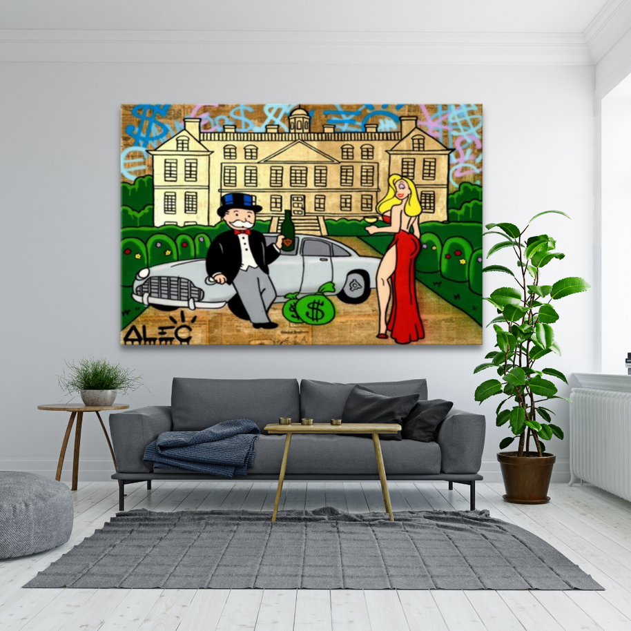 Alec Monopoly Millionaire Palace Canvas Wall Art-MinimalisticDecor.com