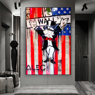 Alec Monopoly Millionaire Wall Street USA Canvas Wall Art-MinimalisticDecor.com