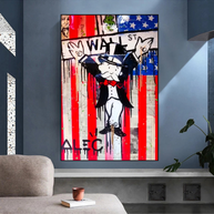 Alec Monopoly Millionaire Wall Street USA Canvas Wall Art-MinimalisticDecor.com