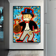 Alec Monopoly Money Bag Canvas Wall Art-MinimalisticDecor.com