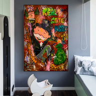 Alec Monopoly Money Man Real Estate Hustler Canvas Wall Art-MinimalisticDecor.com